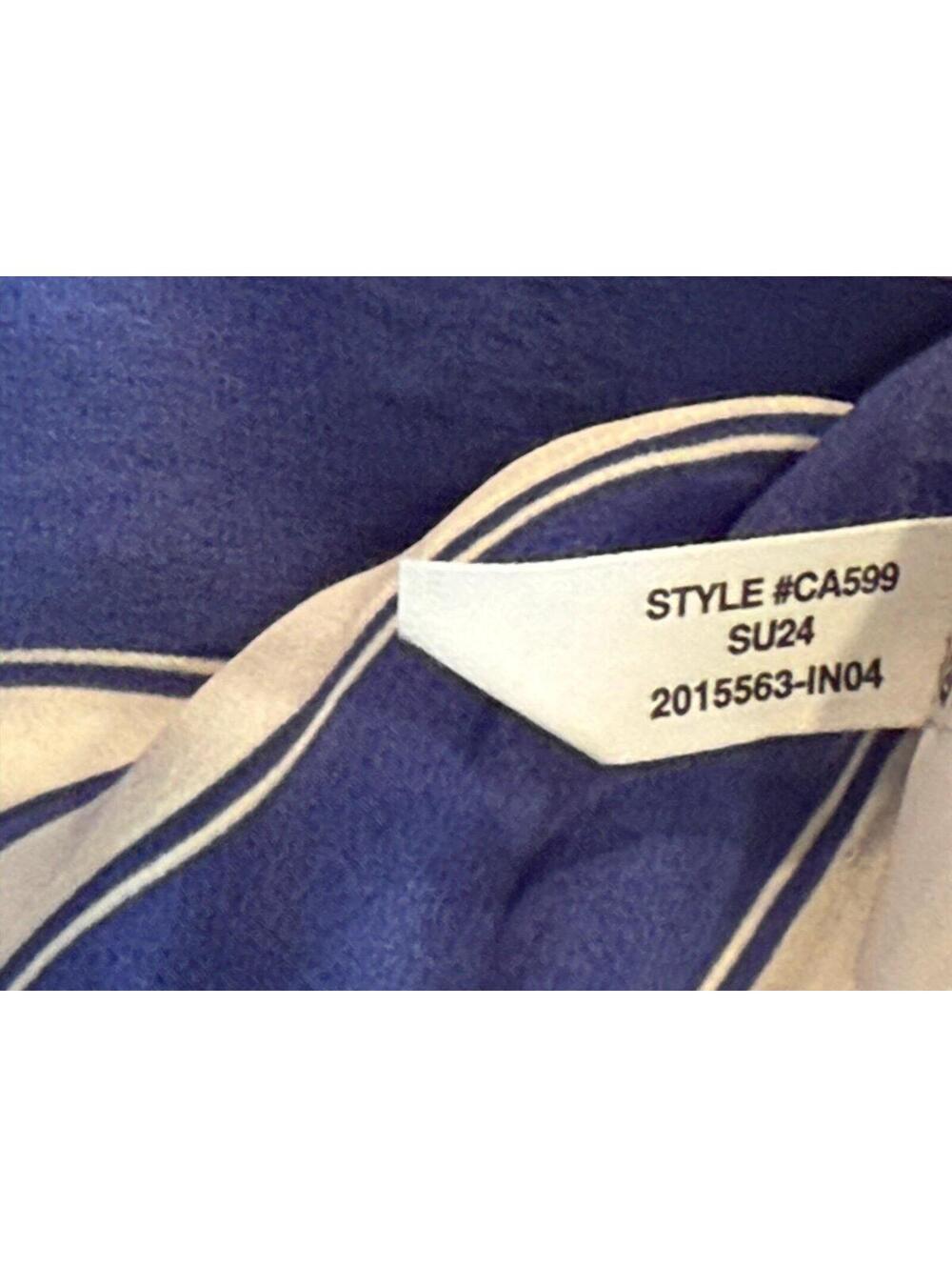 J.Crew Blue White Striped Tie Front Peplum Top Size 2 NWT Sleeveless Coastal - Picture 7 of 7